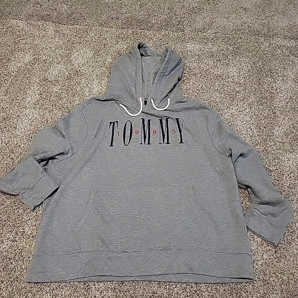 TOMMY HILFIGER Gray Hoodie Sweatshirt Yearβ 2020 "Tommy 1985" Size XL
